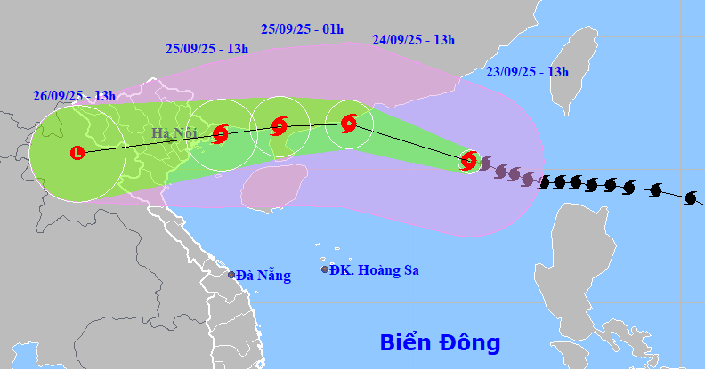 Siêu bão số 9 Ragasa còn ở cấp 16-17, Quảng Nin...