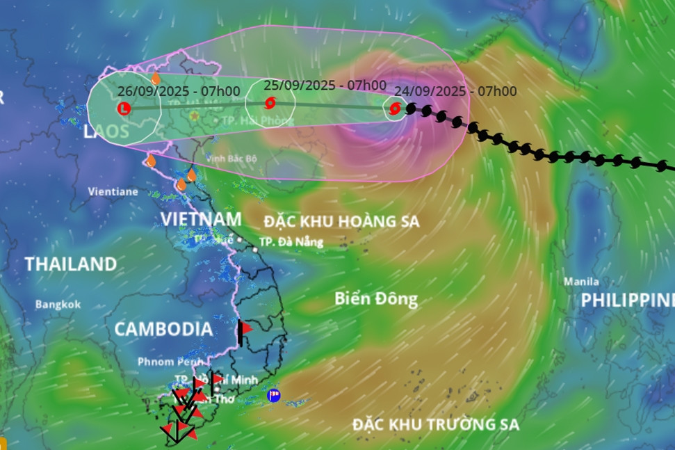 Bão số 9 Ragasa suy yếu dần, 7h sáng mai 25/9 trên biển Quảng Ninh - Hải Phòng