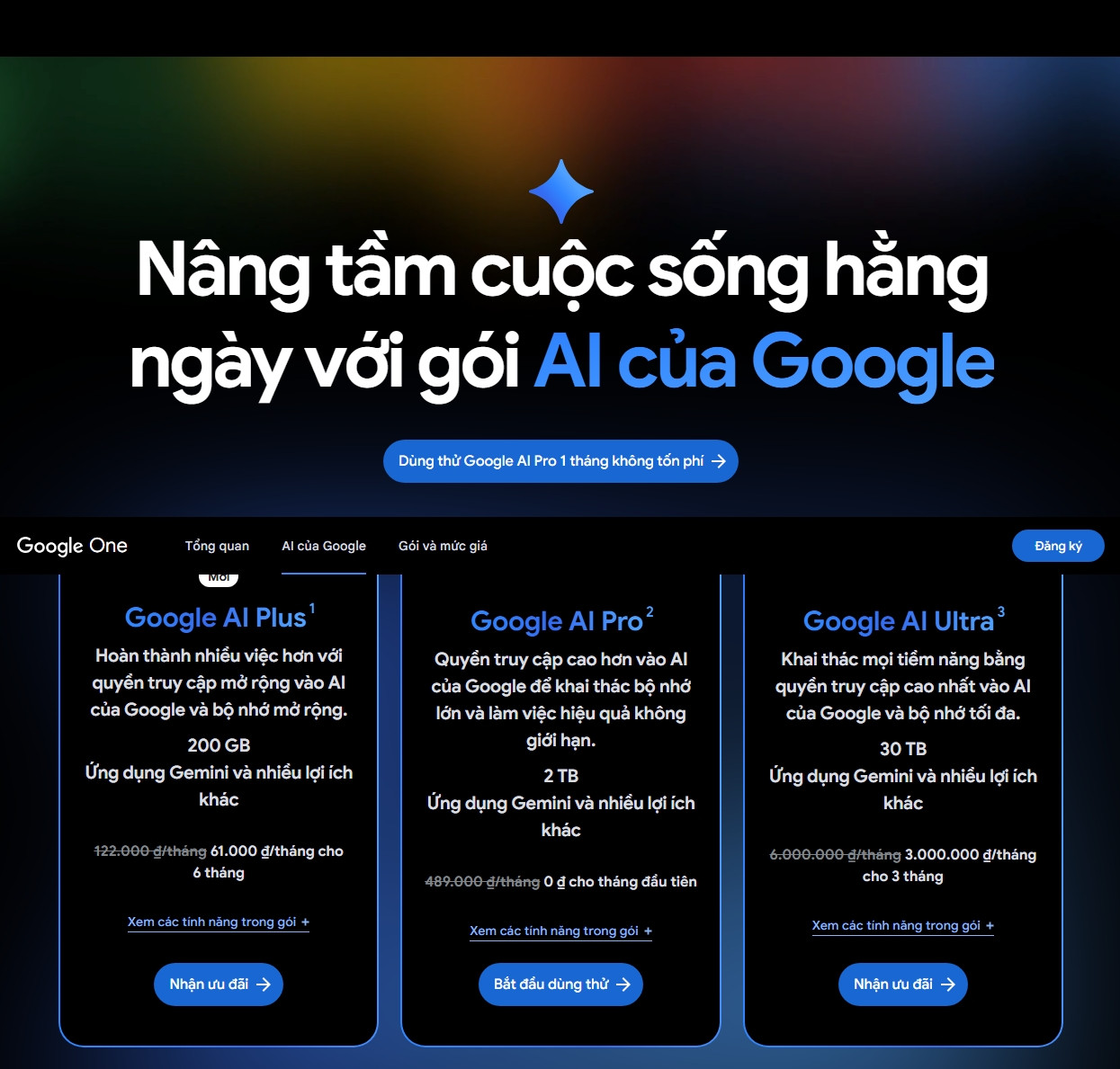 Google bán gói AI giá 122.000 đồng mỗi tháng tại Việt Nam 1 Screenshot_24 9 2025_10223_one.google.com.jpeg