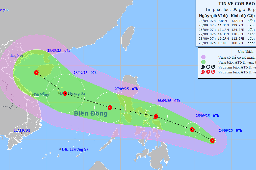 Tin về cơn bão Bualoi, sắp trở thành bão số 10