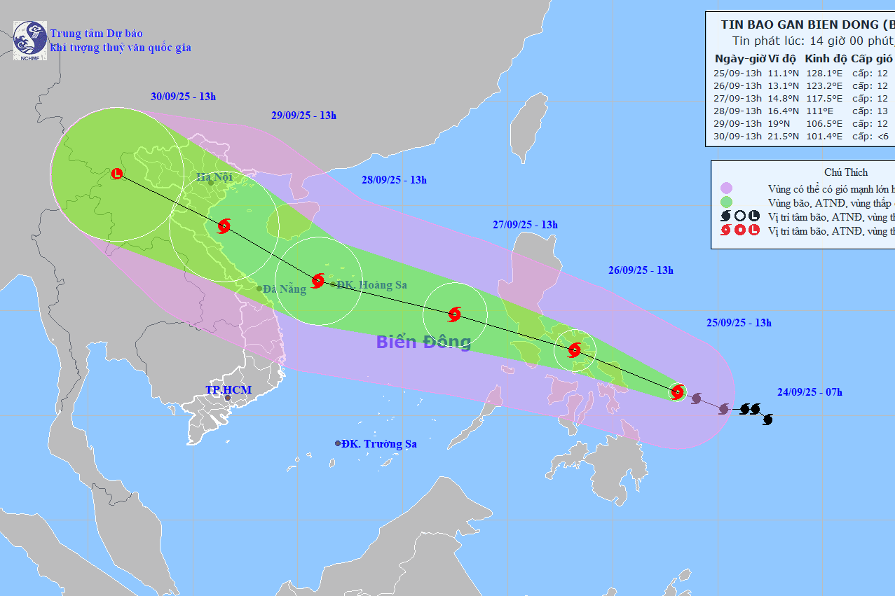 Tin cuối cùng về bão số 9 Ragasa, bão Bualoi khi nào vào Biển Đông?