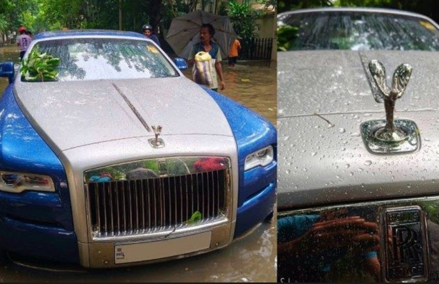 Xót xa hình ảnh Rolls-Royce Ghost hơn chục tỷ bị ngập nước đến sát gầm