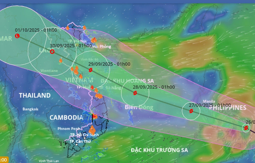 Bão Bualoi sắp thành bão số 10, dự báo di chuyển nhanh hướng vào miền Trung