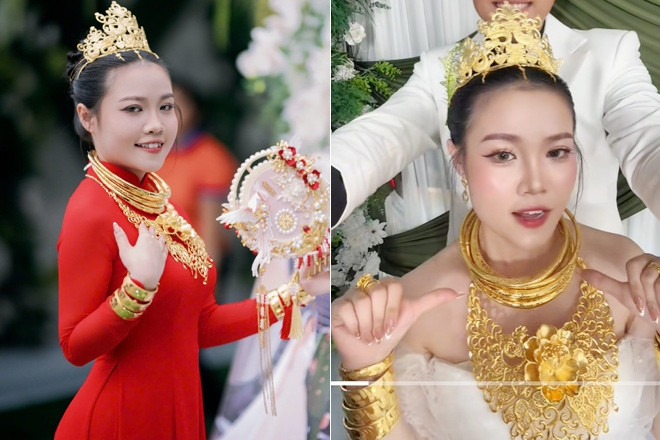 Cô dâu Đồng Tháp đeo vương miện vàng gây sốt, tiết lộ điều ý nghĩa