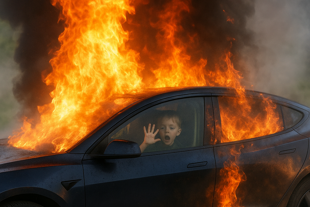 Nhân chứng vụ cháy xe điện Tesla: Tôi chỉ muốn kéo lũ trẻ ra ngoài nhưng bất lực