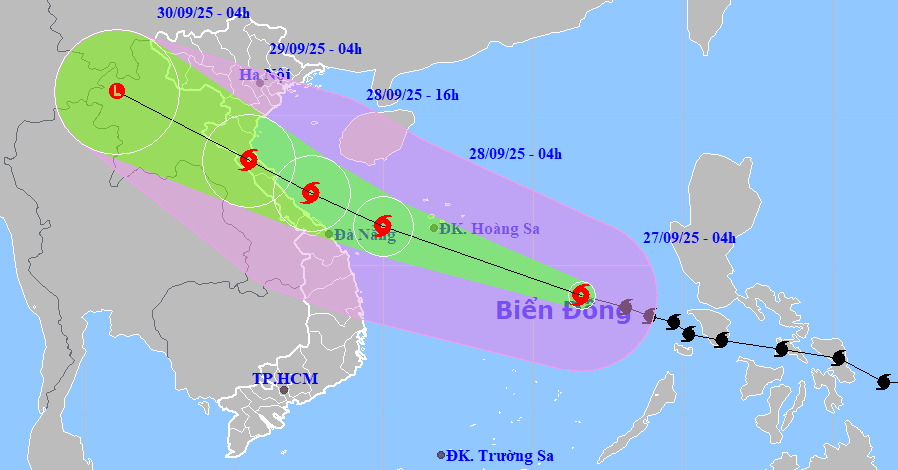 Bão số 10 Bualoi đi nhanh hiếm thấy 40km/h, hướ...
