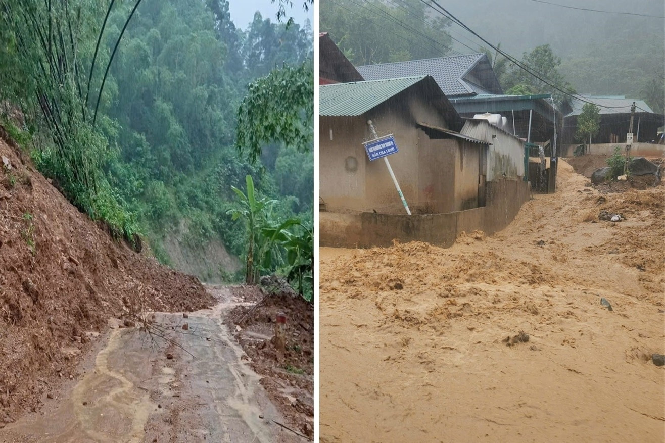 Ảnh hưởng của bão số 10, nhiều xã ở Thanh Hóa bị sạt lở, ngập lụt