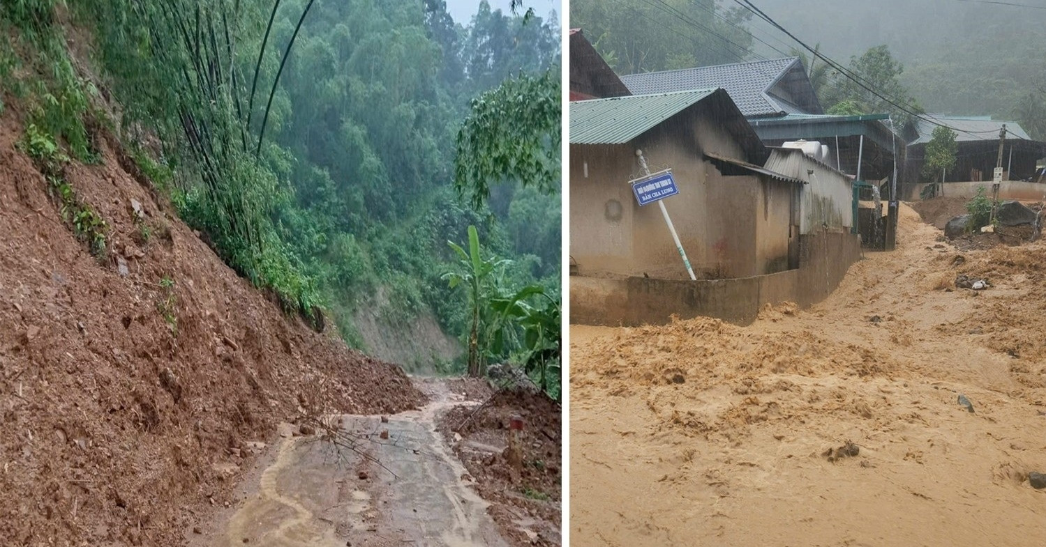 Ảnh hưởng của bão số 10, nhiều xã ở Thanh Hóa bị sạt lở, ngập lụt