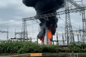 Trạm biến áp bốc cháy ở Ninh Bình, xuất hiện cảnh tượng đáng sợ