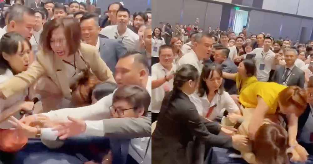 Xôn xao clip cảnh chen lấn, trèo lên bàn giật phiếu mua nhà ở TPHCM