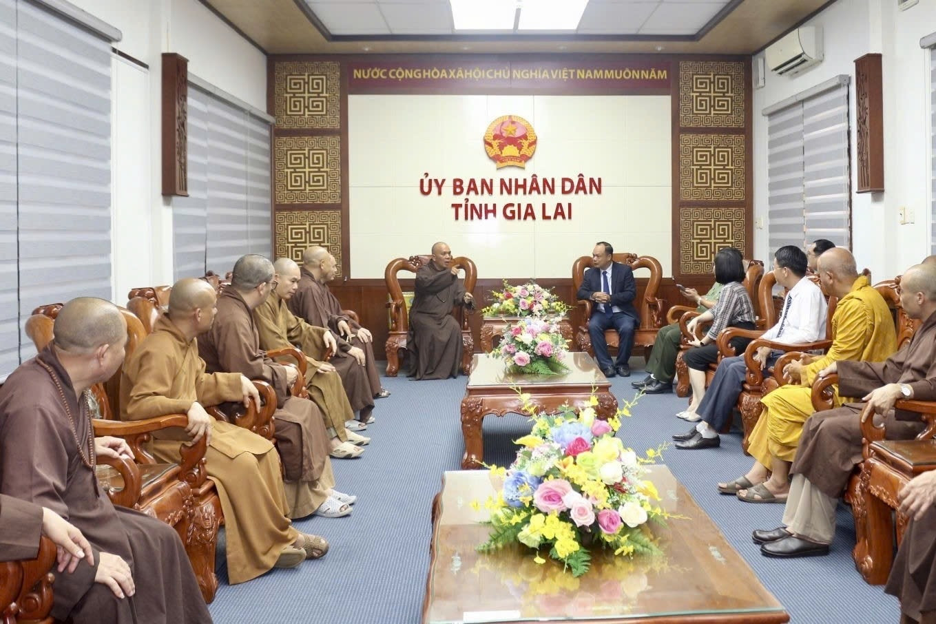 Ban Trị sự Phật giáo tỉnh thăm UBND tỉnh Gia Lai