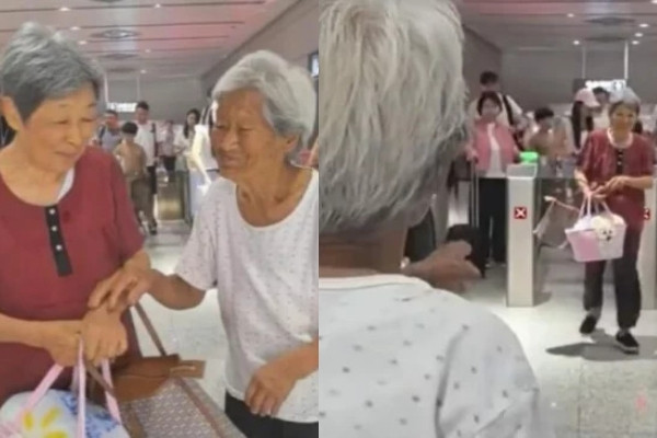 Mẹ già 109 tuổi ra tận ga tàu đón con gái U80 khiến nhiều người xúc động