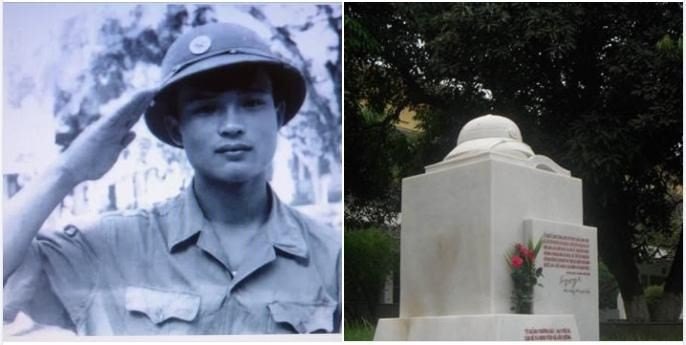 Hình 1. Phù điêu Lính sinh viên tại Trường Đại học Bách Khoa Hà Nội và hình ảnh liệt sỹ Lê Minh Tân trước giờ ra trận(1).jpg