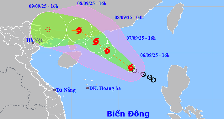 Bão số 7 đã hình thành trên Biển Đông, khả năng tiếp tục mạnh thêm
