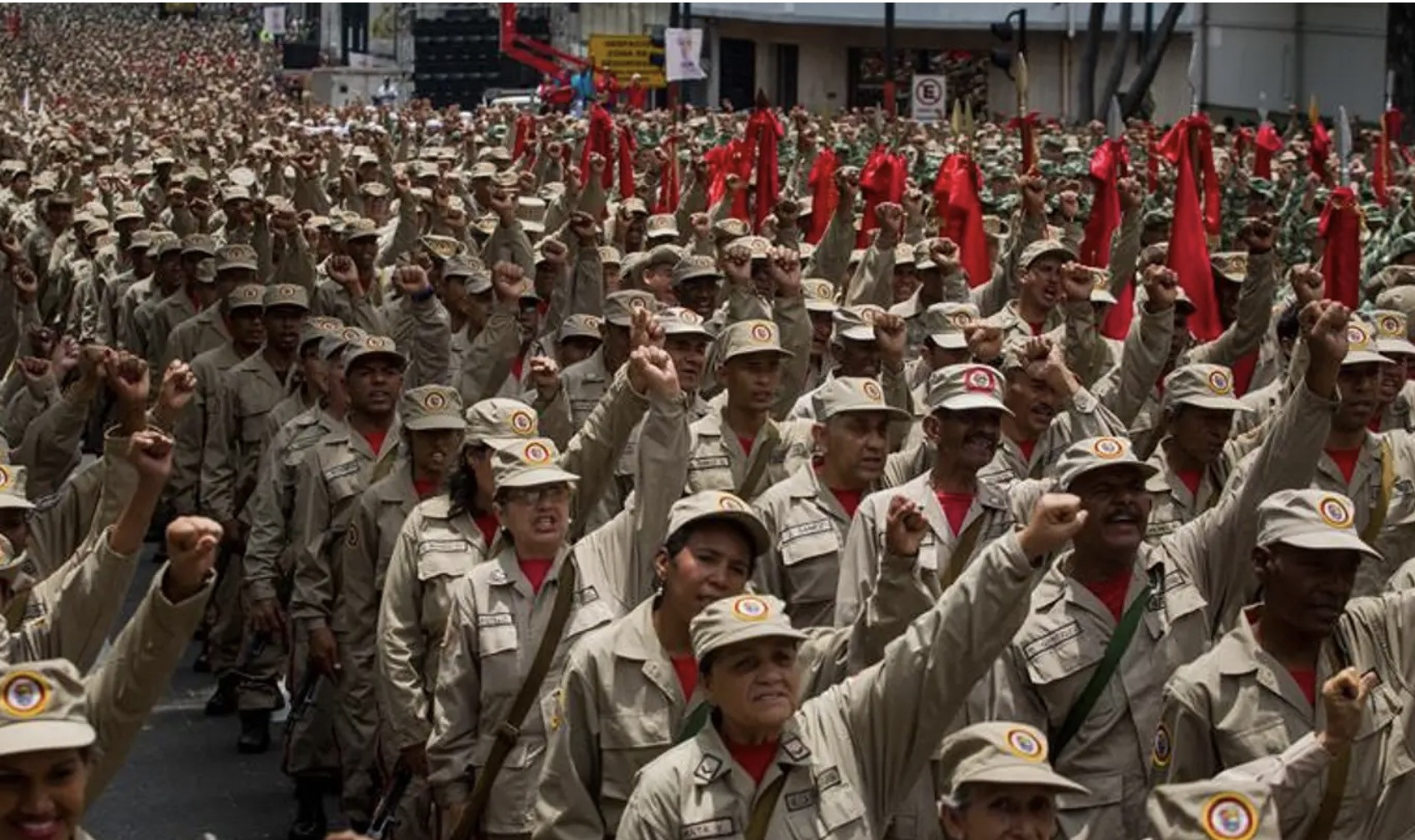 Lực lượng dân quân của Venezuela. Ảnh: EFE