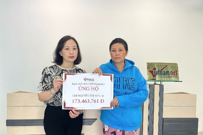 Mẹ đơn thân bị ung thư chăm con bại não được bạn đọc giúp đỡ hơn 173 triệu đồng
