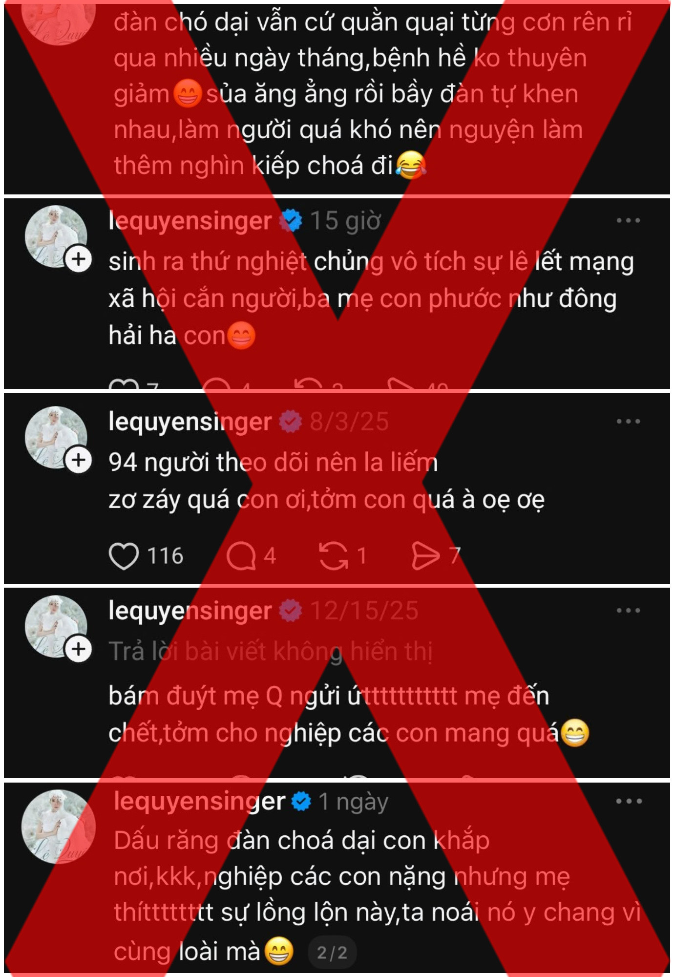 Các bình luận gây sốc của Lệ Quyên