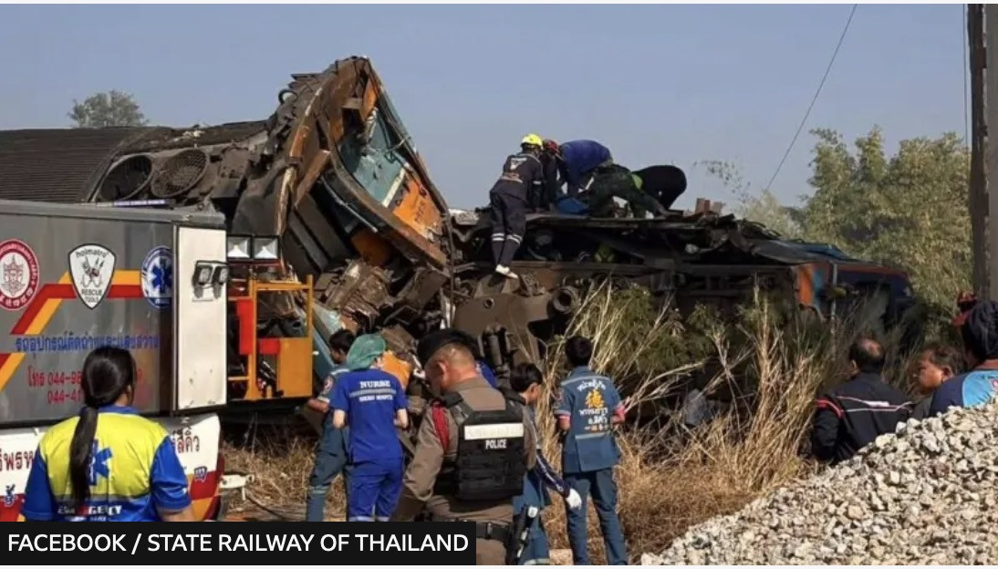 Tai nạn tàu hỏa. Ảnh: Facebook