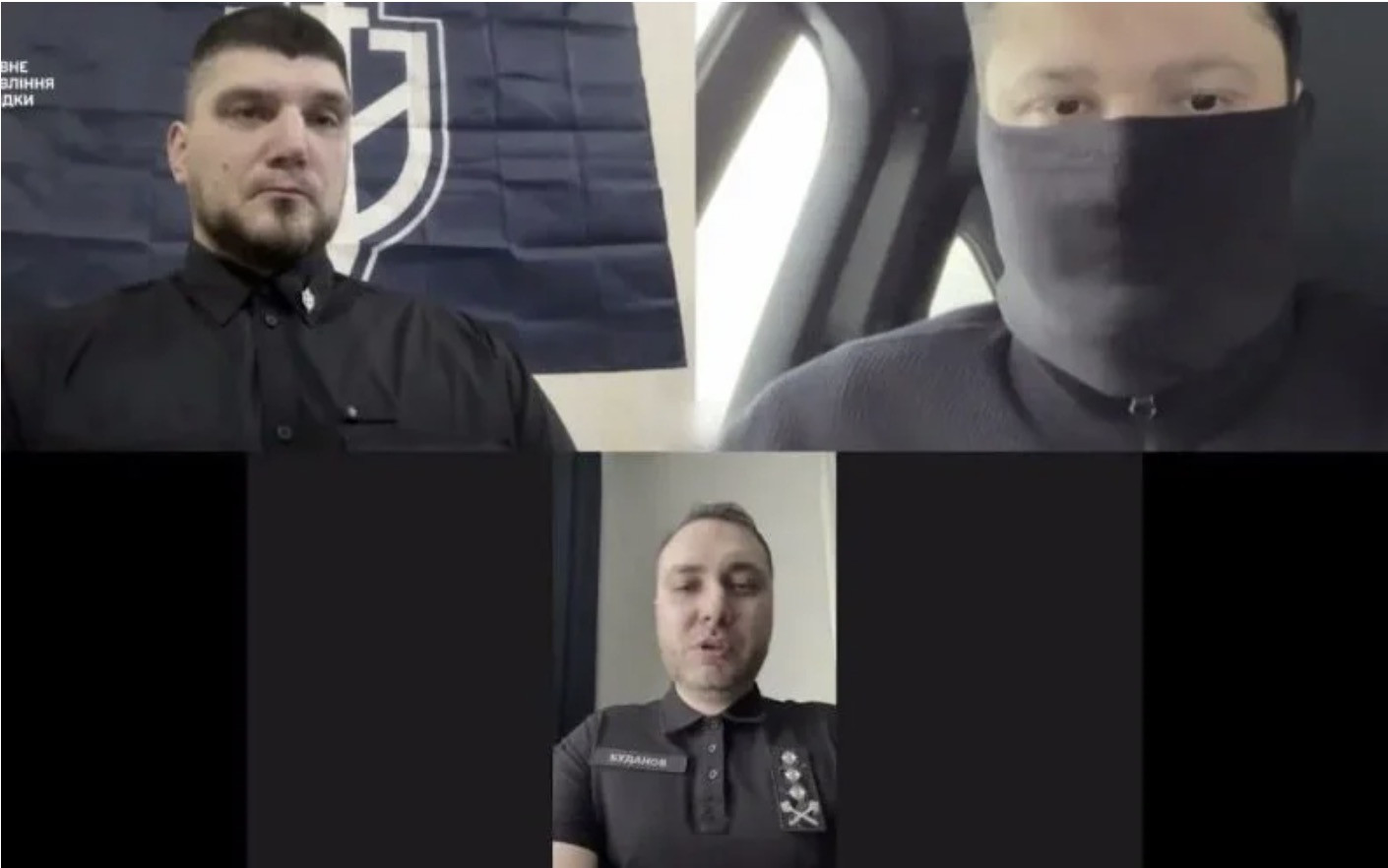 Giám đốc tình báo Ukraine Kyrylo Budanov cùng với chỉ huy RDK Denis Kapustin (bên trái) và một chỉ huy đeo mặt nạ của đơn vị đặc nhiệm Timur. Ảnh: Kyiv Independent