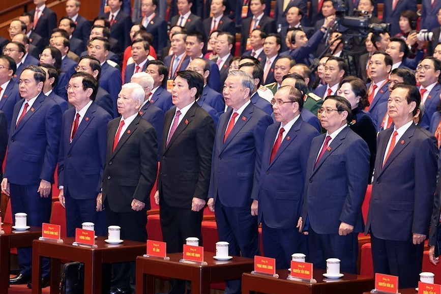 Hình ảnh lãnh đạo Đảng, Nhà nước và các đại biểu dự khai mạc Đại hội Đảng lần thứ 14