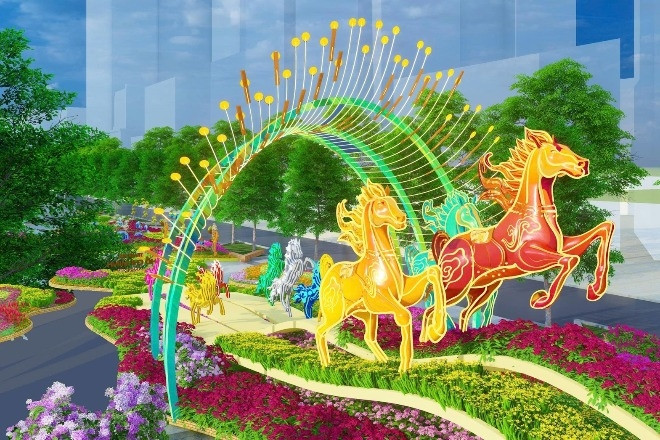 Đường hoa Nguyễn Huệ tết Bính Ngọ lần đầu có thiết kế ngày và đêm