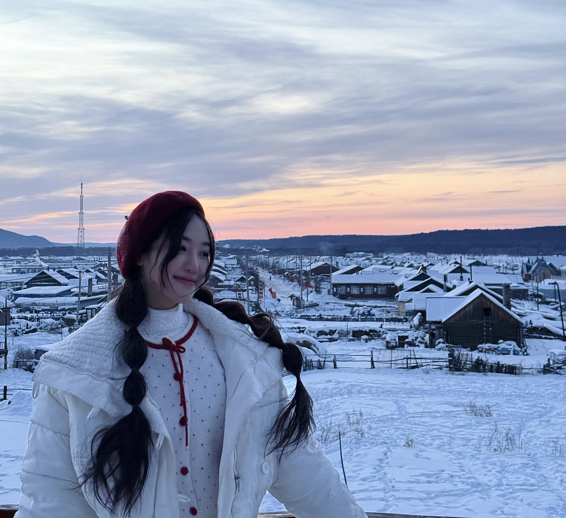 làng Bắc Hồng hắc long giang Đứng từ đỉnh tháp chụp xuống làng.jpg