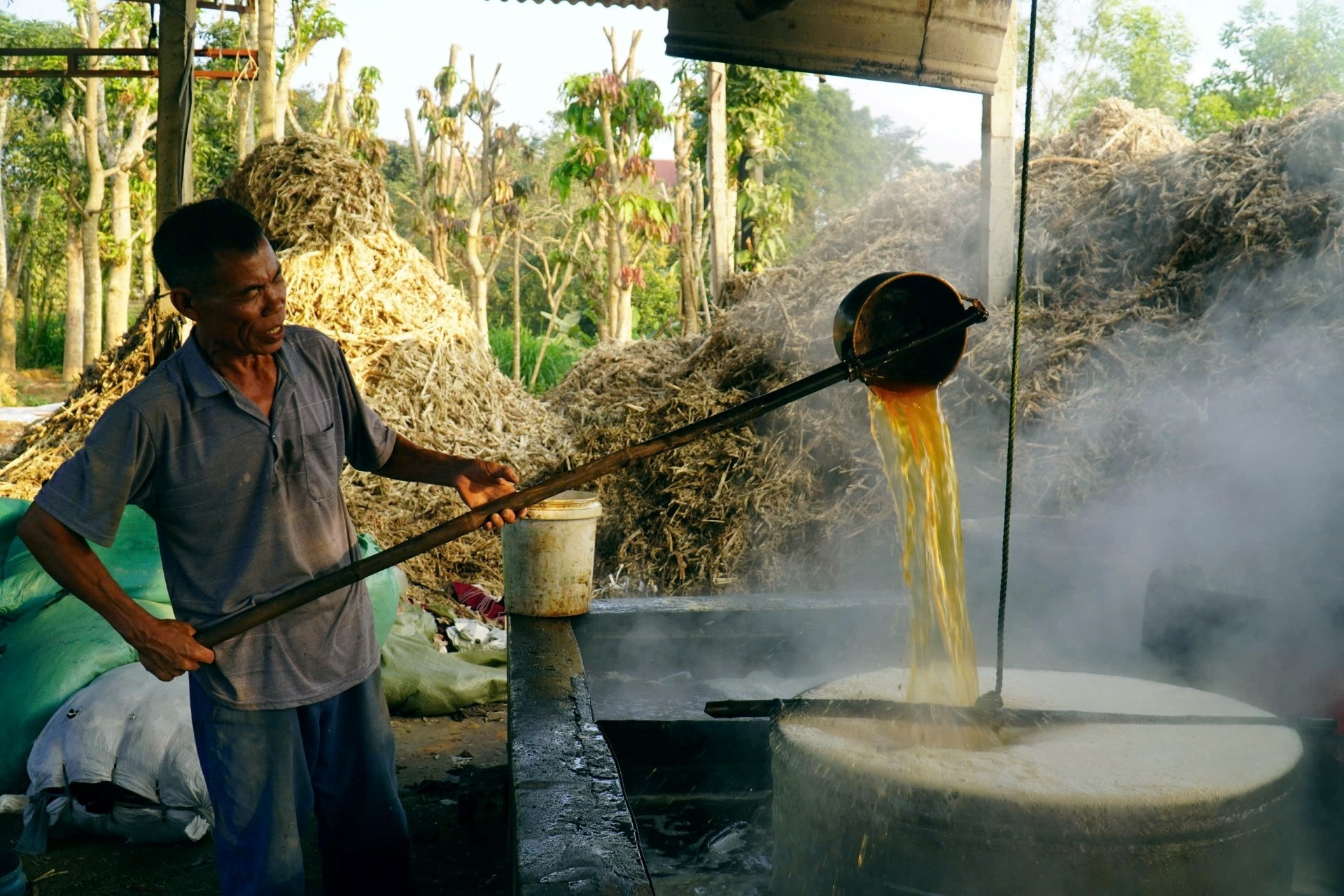 Giáp Tết, làng mật mía xứ Thanh 'đỏ lửa', thu trăm triệu mỗi lò