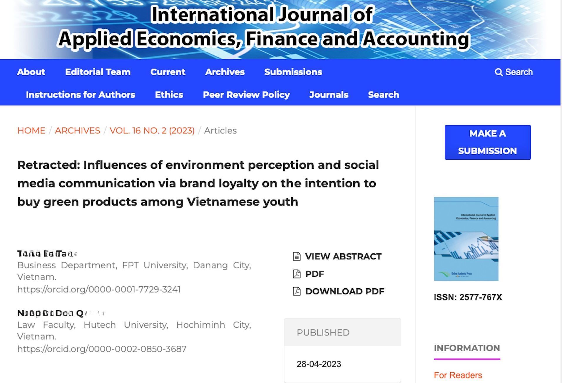 Giảng viên Việt Nam bị rút bài báo khoa học, trường đại học lên tiếng