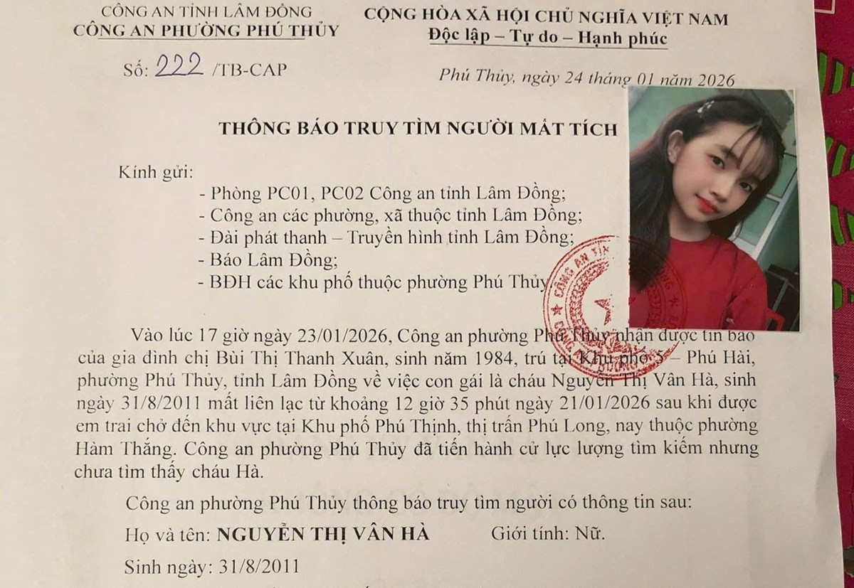 Thiếu nữ xinh đẹp mất tích bí ẩn, công an công bố hình ảnh nhận dạng..jpg