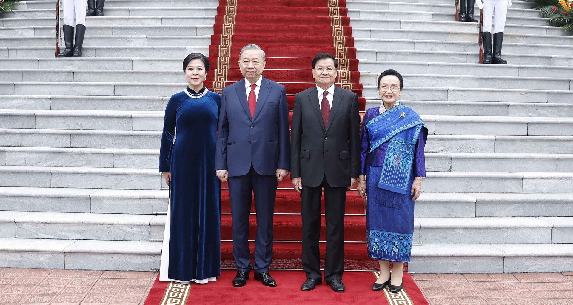 Tổng Bí thư Tô Lâm chủ trì lễ đón Tổng Bí thư, Chủ tịch nước Lào