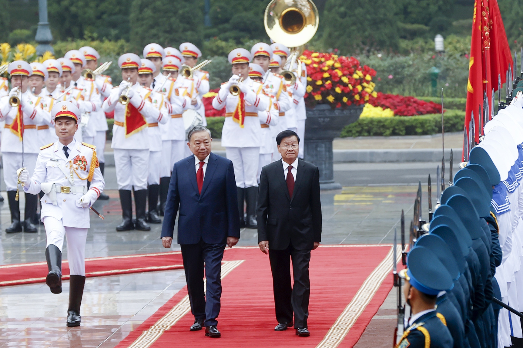 Tổng Bí thư Tô Lâm chủ trì lễ đón Tổng Bí thư, Chủ tịch nước Lào