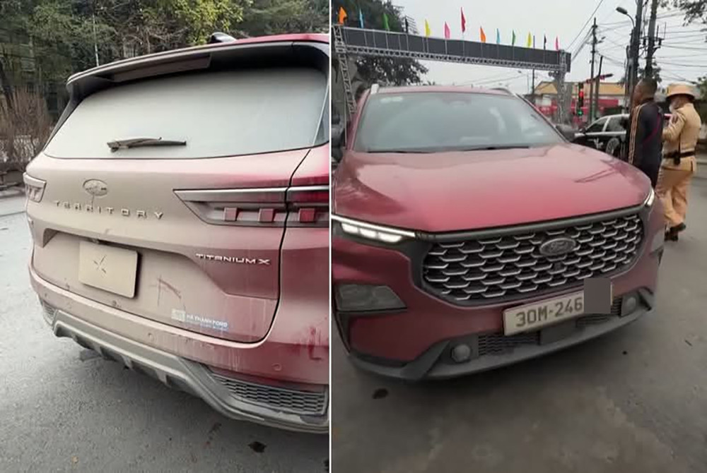 Nam tài xế ở Hà Nội bị phạt 23 triệu vì để biển số bám bùn đất lâu ngày