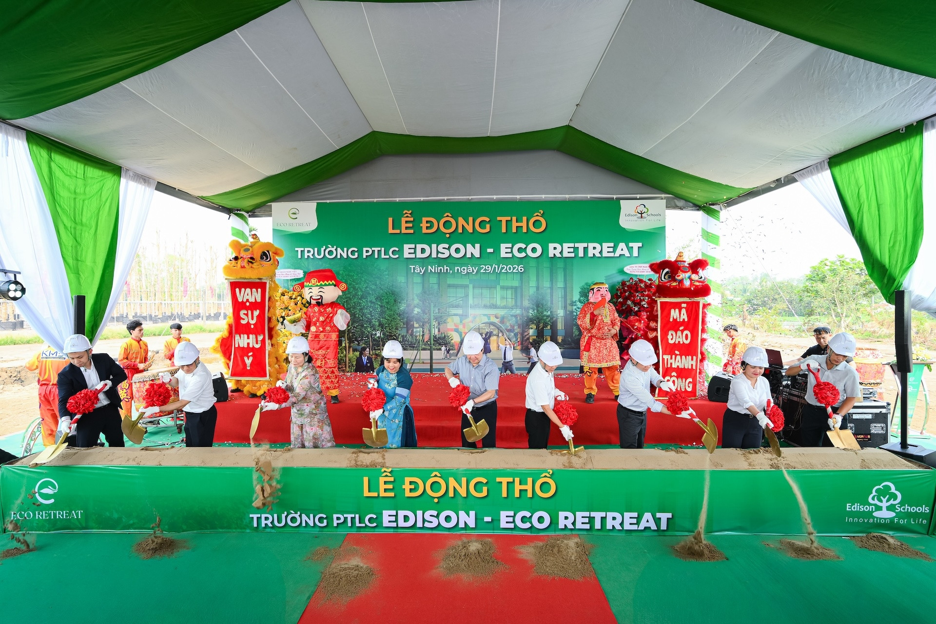 Động thổ Trường Phổ thông liên cấp Edison tại đô thị Eco Retreat