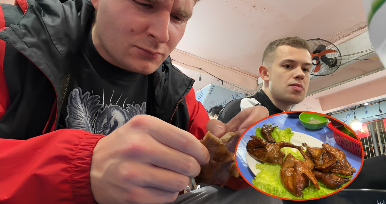 Khách Tây chi 300.000 đồng thử món chim ở vỉa hè Hà Nội, liên tục khen ngon