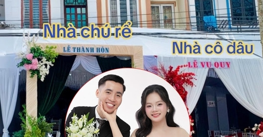 Cặp đôi chung vách ở Bắc Ninh cưới nhau, hai nhà chung rạp, rước dâu mất 10 giây