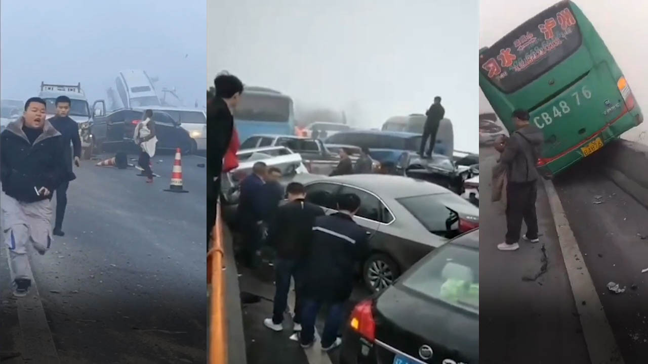 Sương mù, băng tuyết khiến 37 ô tô tông nhau liên hoàn trên cao tốc