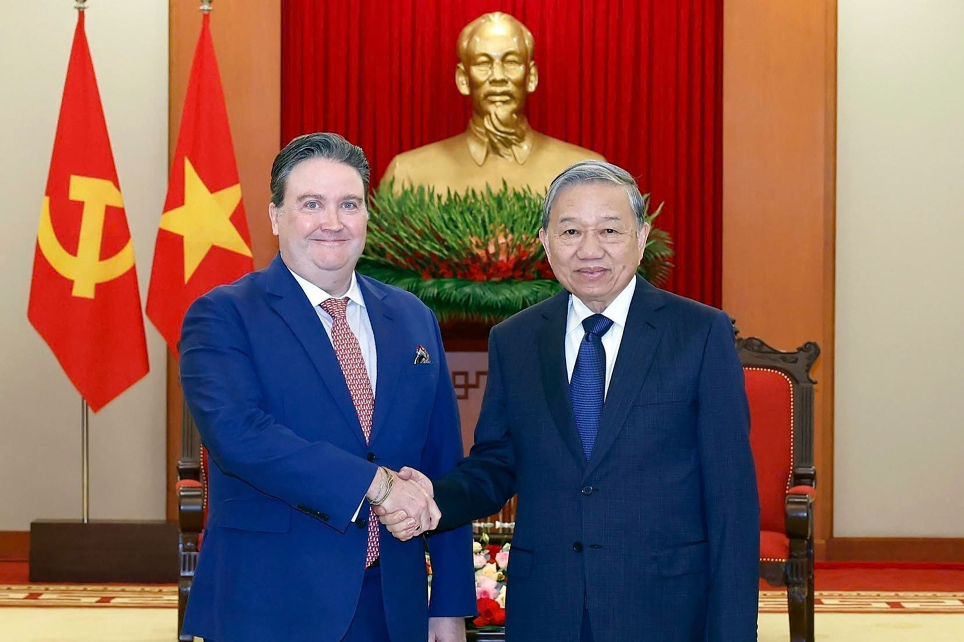 Tổng Bí thư Tô Lâm tiếp Đại sứ Mỹ Marc Knapper đến chào từ biệt