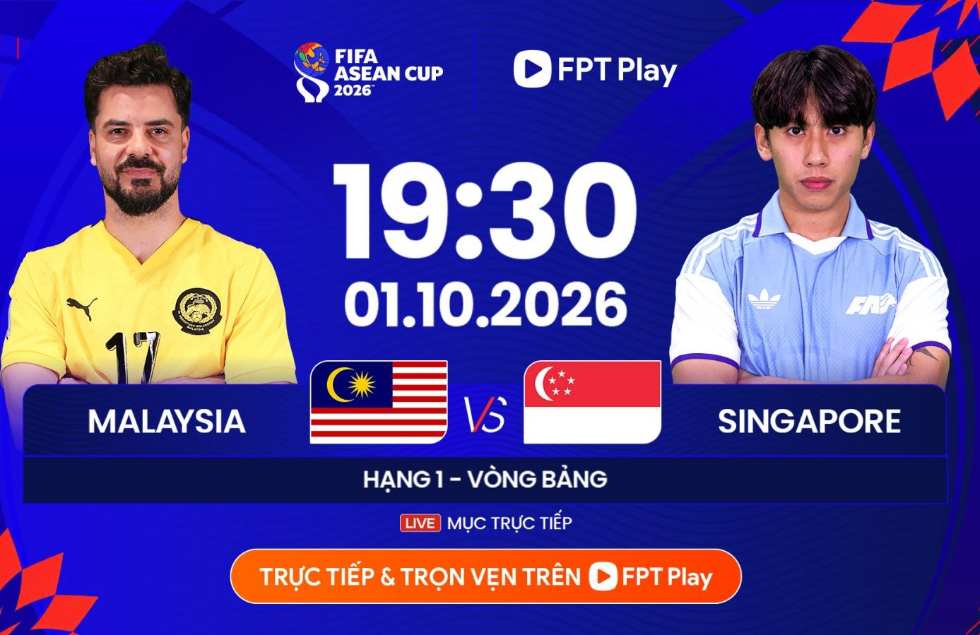 Link xem trực tiếp bóng đá Malaysia vs Singapore, 19h30 hôm nay 1/10