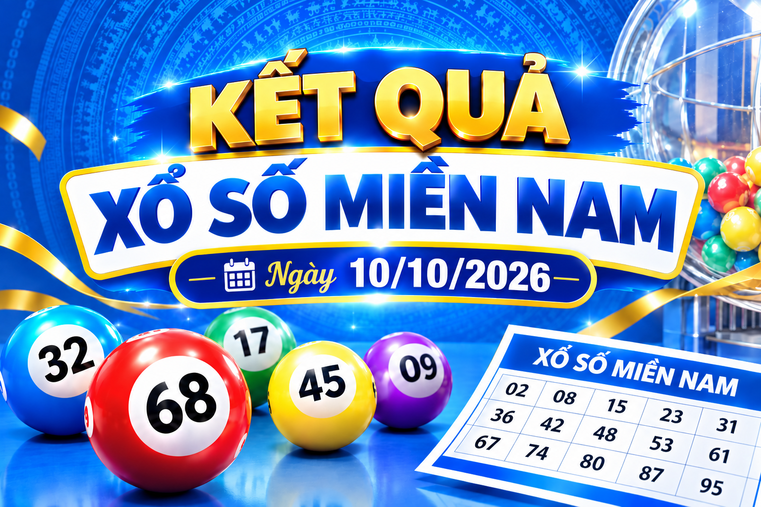 Kết quả xổ số miền Nam hôm nay ngày 10/10/2026