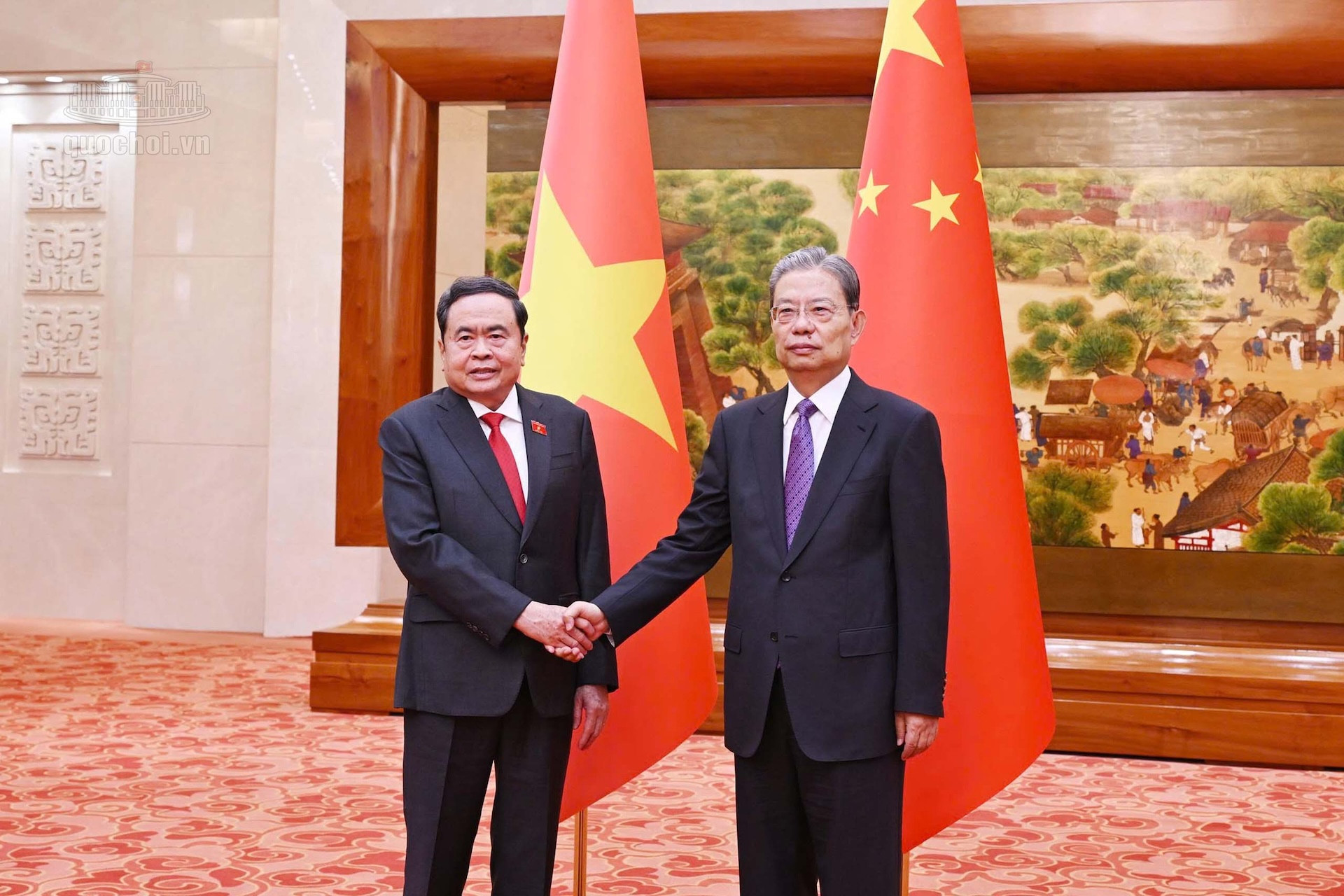 Chủ tịch Quốc hội Trần Thanh Mẫn hội đàm với Ủy viên trưởng Nhân đại Trung Quốc
