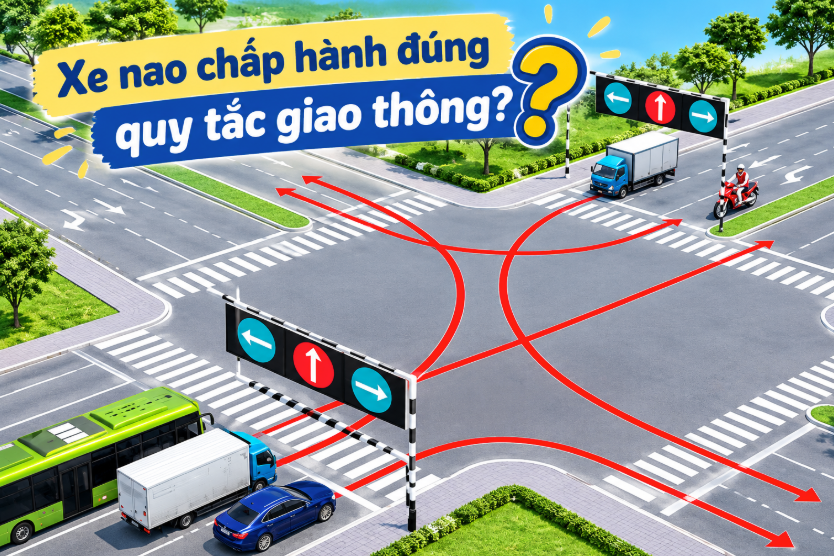 Xe nào chấp hành đúng quy tắc giao thông?