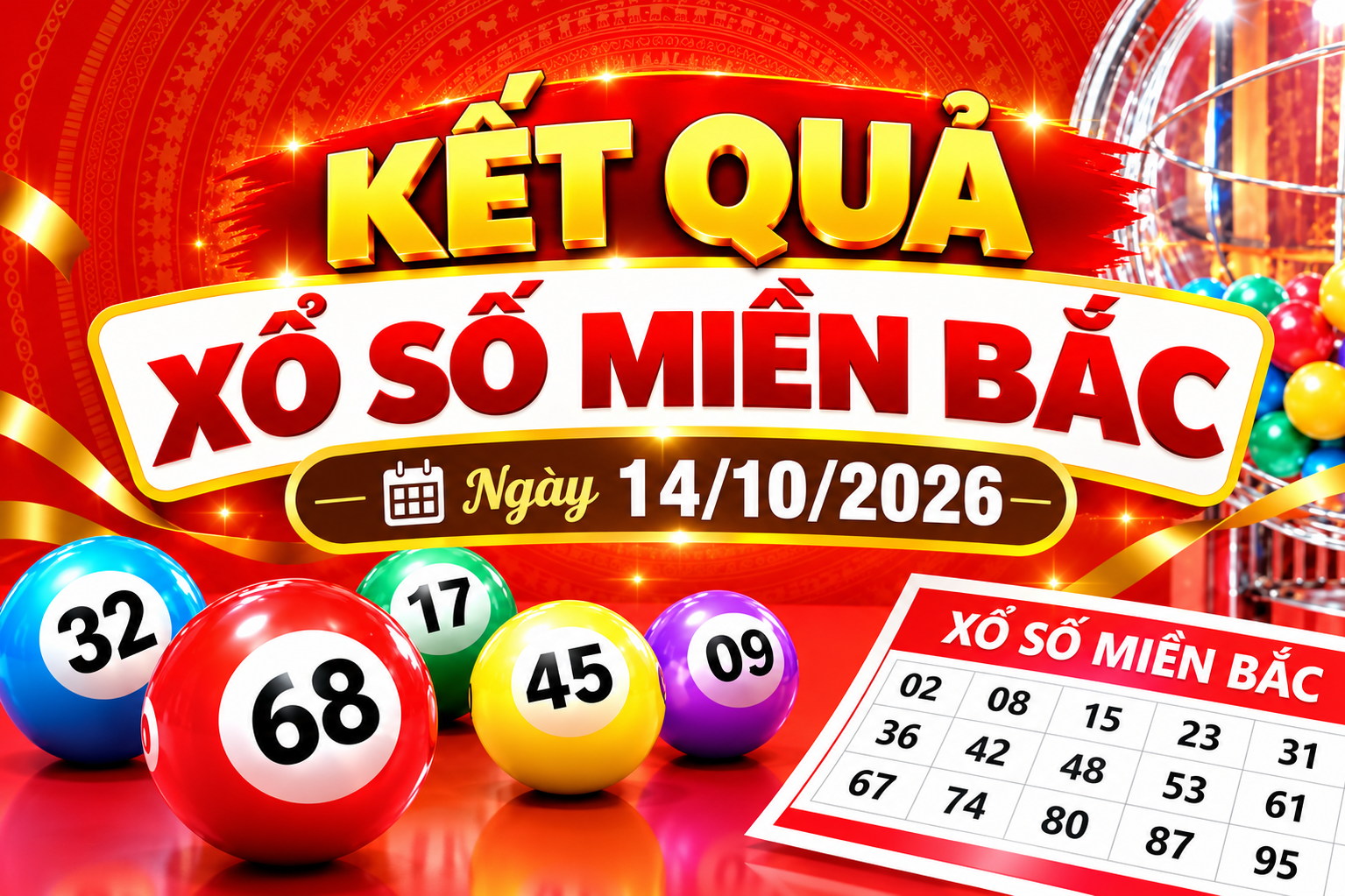 Kết quả xổ số miền Bắc hôm nay ngày 14/10/2026