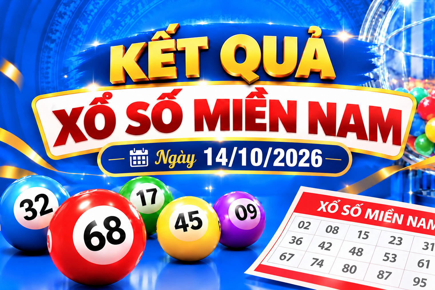 Kết quả xổ số miền Nam hôm nay ngày 14/10/2026