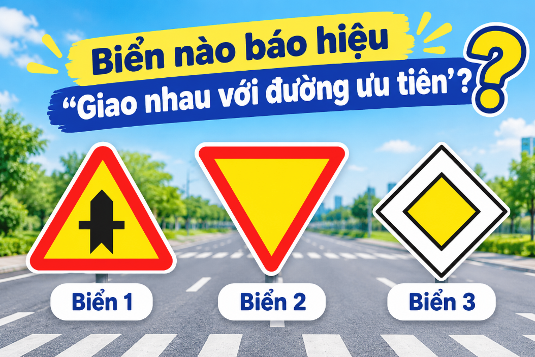 Biển nào báo hiệu “Giao nhau với đường ưu tiên”?