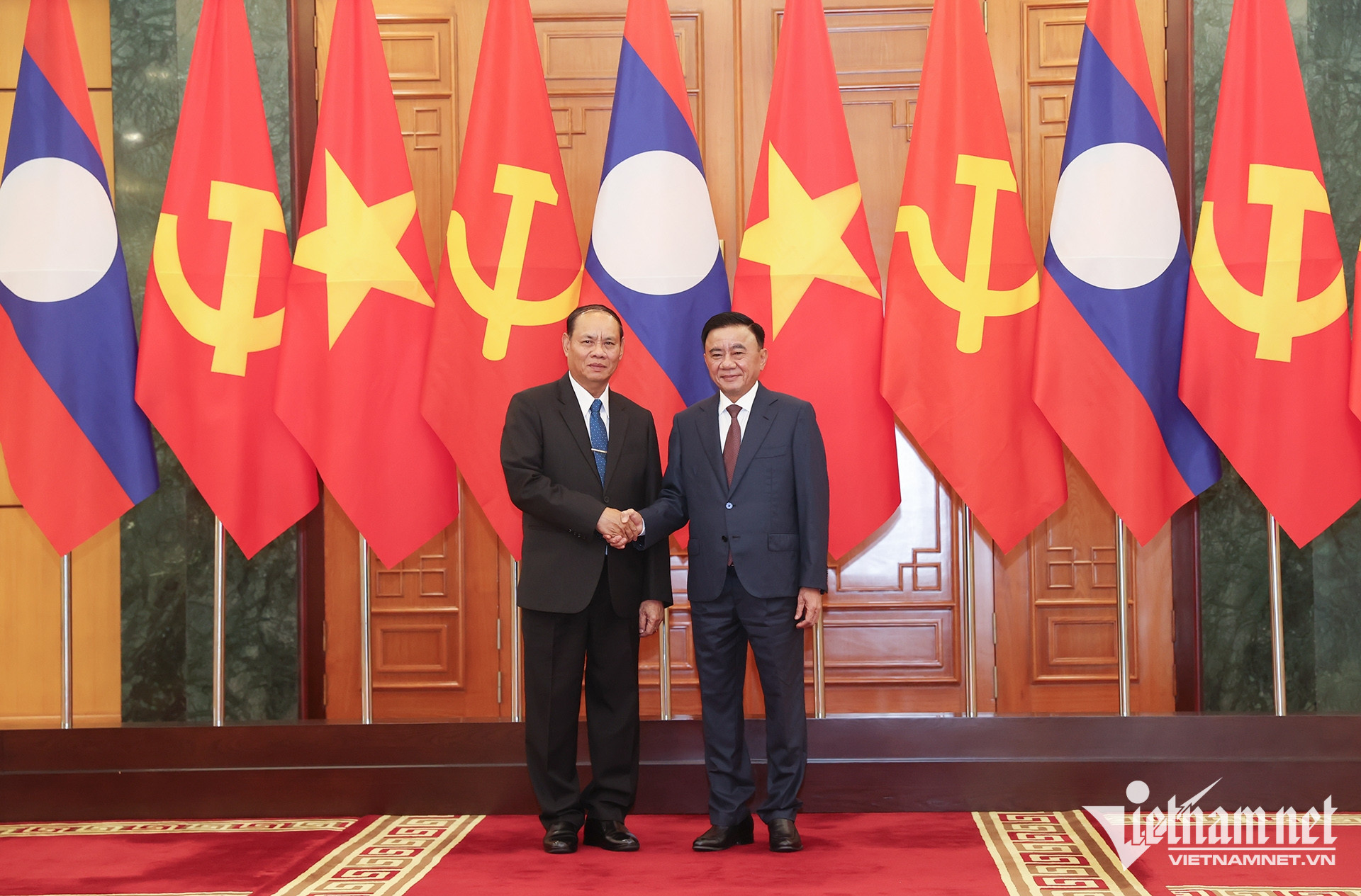 W-Thường trực Ban Bí thư chủ trì Lễ đón chính thức Thường trực Ban Bí thư Trung ương Đảng NDCM Lào.jpg