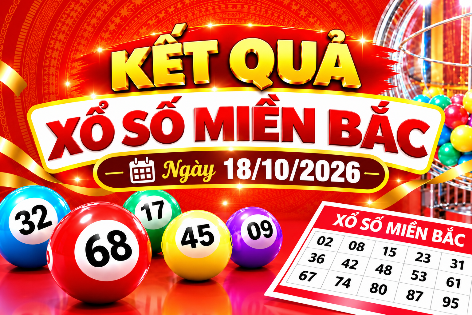 Kết quả xổ số miền Bắc hôm nay ngày 18/10/2026