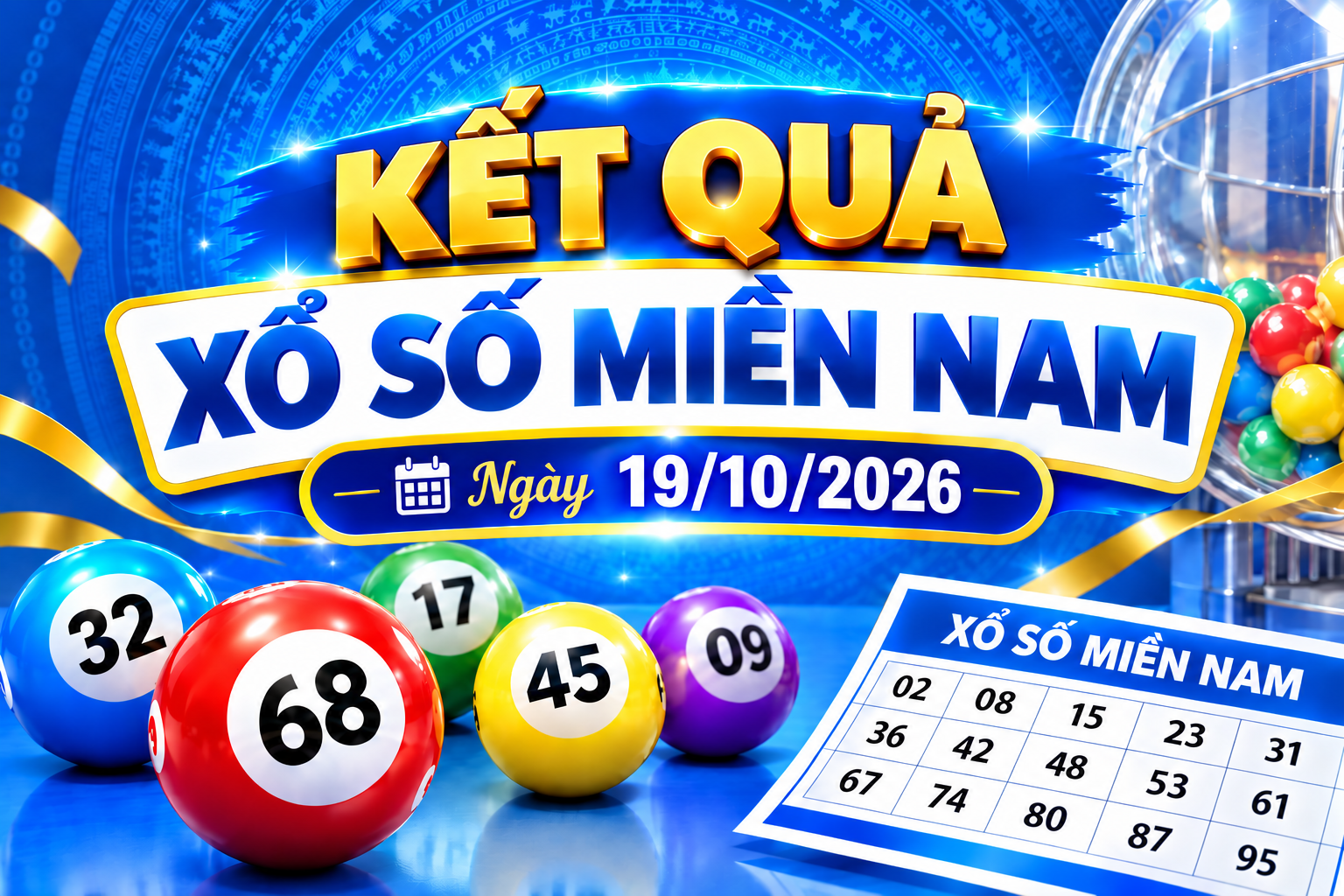 Kết quả xổ số miền Nam hôm nay ngày 19/10/2026