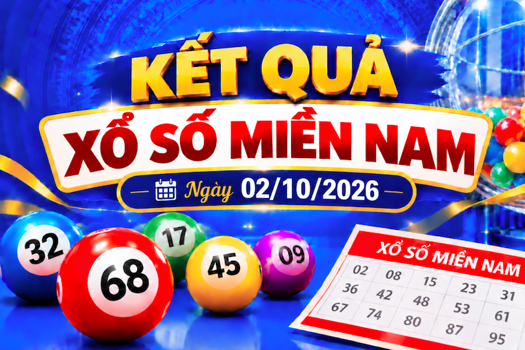 Kết quả xổ số miền Nam hôm nay ngày 02/10/2026