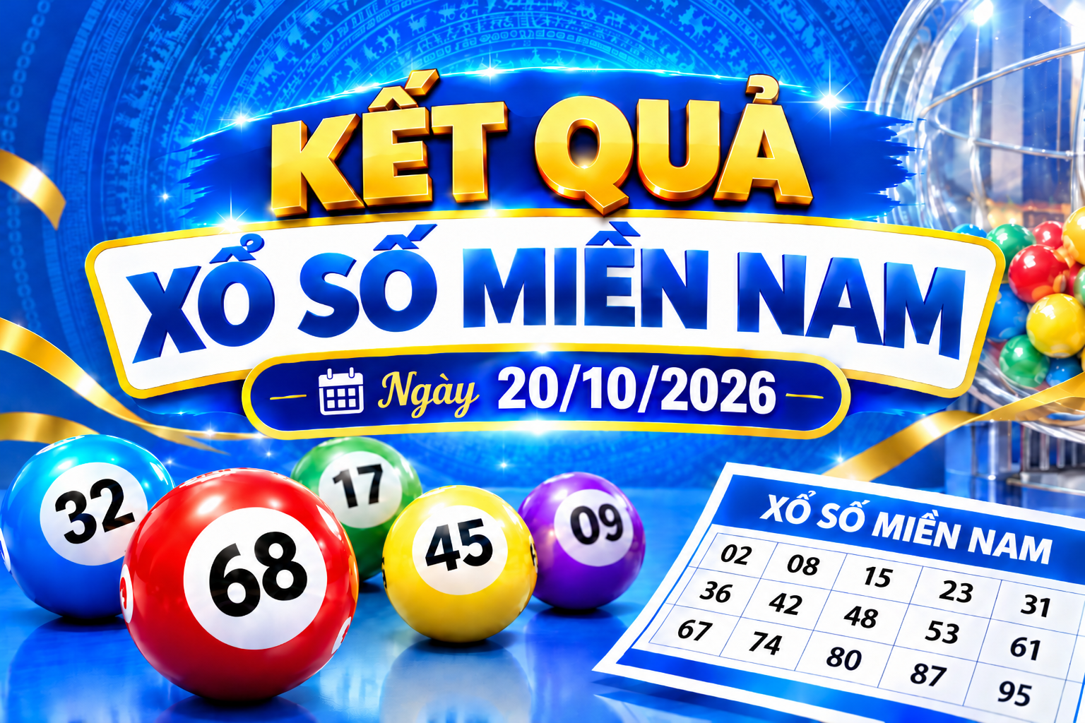 Kết quả xổ số miền Nam hôm nay ngày 20/10/2026