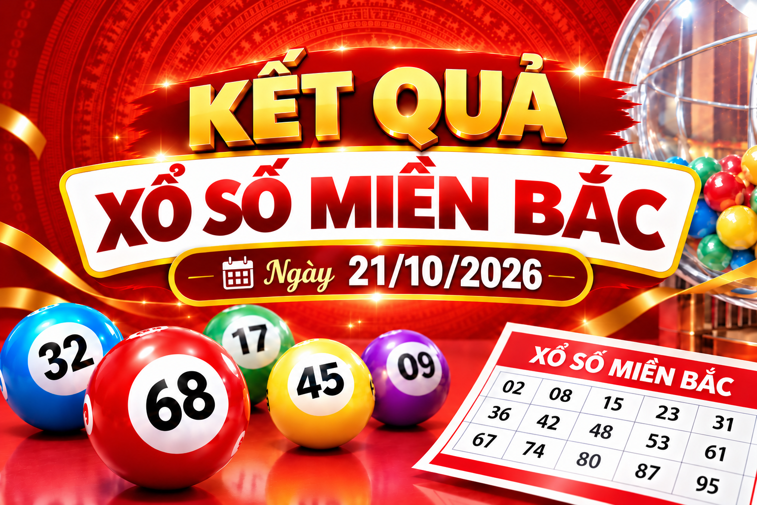 Kết quả xổ số miền Bắc hôm nay ngày 21/10/2026